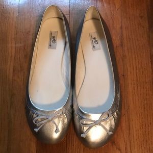 Silver ballerina slip on flats. Size 9